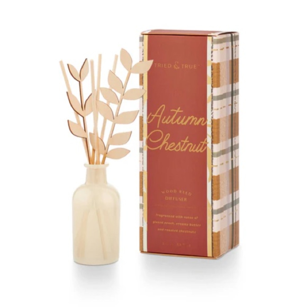 Illume Tried and True fall Wood Reed Diffuser diffuser Autumn Chestnut 3 fl oz